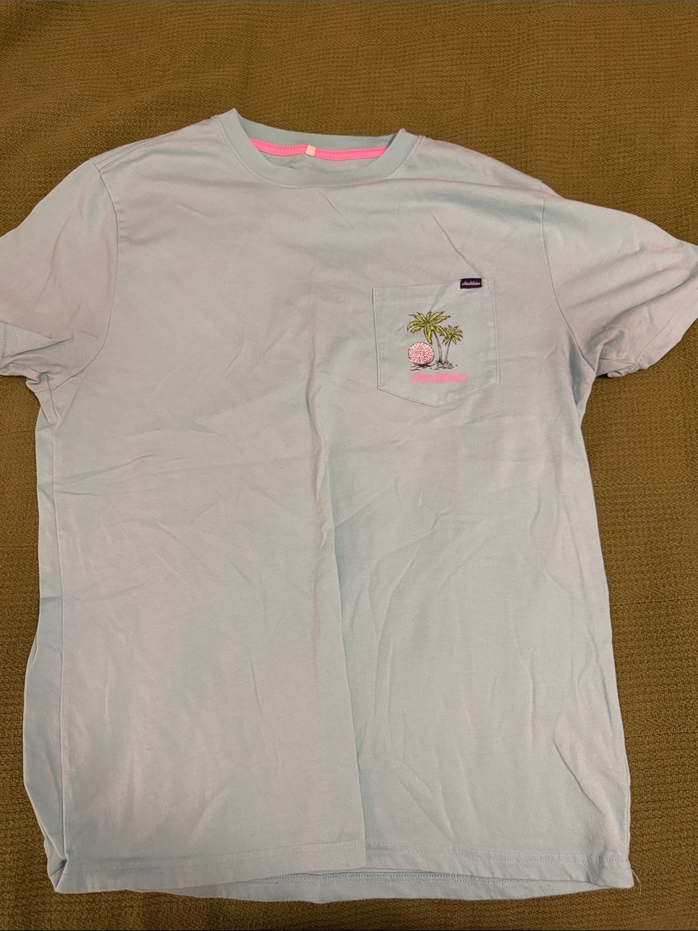 chubbies Light Blue Pocket Tee with Palm Embroidery - Picture 1 of 3